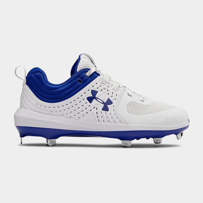 Under Armour Glyde ST - Damske Softball Obuv - Biele/Kráľovská Modrá